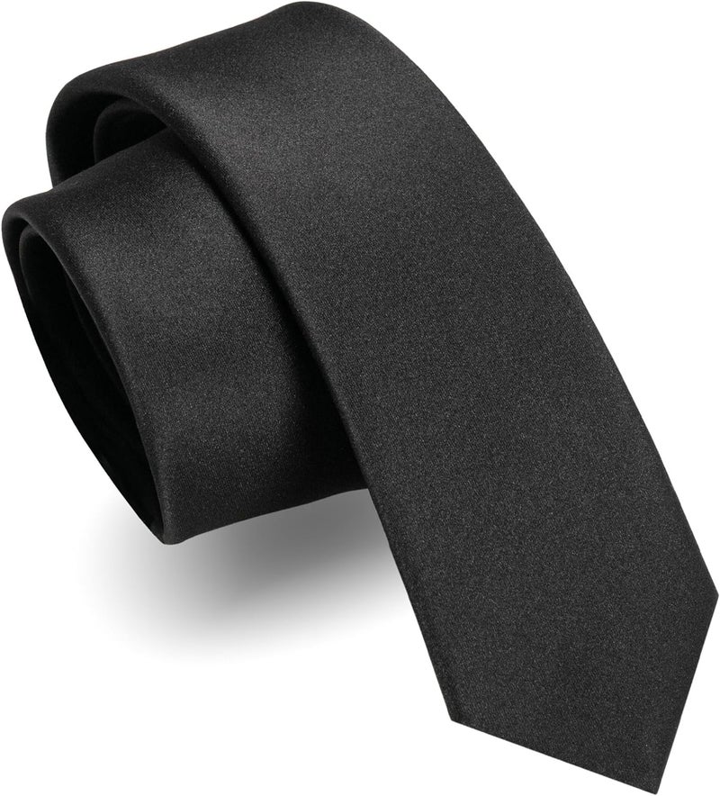 RBOCOTT 2.4“ Solid Color Skinny Tie Business Wedding Necktie for Men(6cm) - Image 1